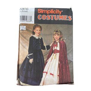 90s Simplicity 7306 Costumes Sewing Pattern Size S-L Dickens Civil War CUT